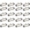 20-Pack Mountable Clipboard Clips with Screws - 4 inch Metal Clamp with Rubber Grip and Hanging Hole for Office, School, Classroom (Silver)